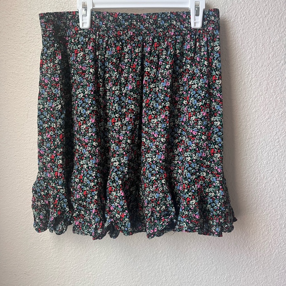 Floral Black Skirt